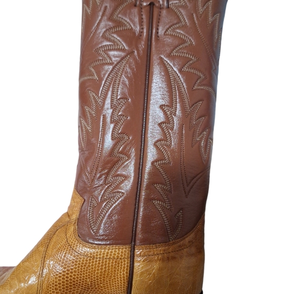 New Vintage Justin Made In USA Exotic Lizard Cowboy Boots Size 5A Style M3420 - Picture 7 of 15